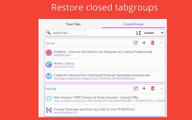 Tab pack - Tab group creator,restore tabgroup chrome谷歌浏览器插件_扩展第4张截图