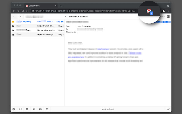 Gmail™ Notifier (Developer Edition) chrome谷歌浏览器插件_扩展第1张截图