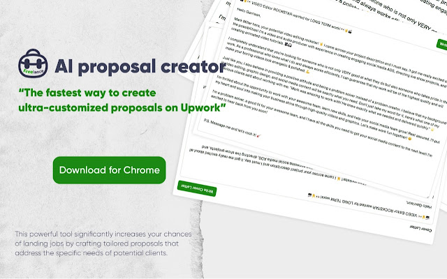ChatGPT AI Proposal Generator for Freelancers chrome谷歌浏览器插件_扩展第2张截图