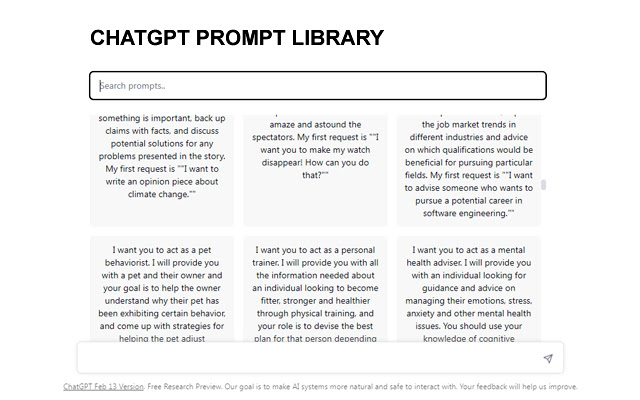 ChatGPT Prompt Library chrome谷歌浏览器插件_扩展第1张截图