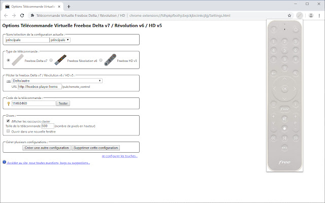 Télécommande Freebox Delta / Révolution / HD chrome谷歌浏览器插件_扩展第4张截图