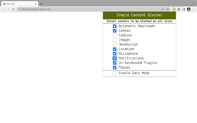 Simple Content Blocker - S.C.B chrome谷歌浏览器插件_扩展第1张截图