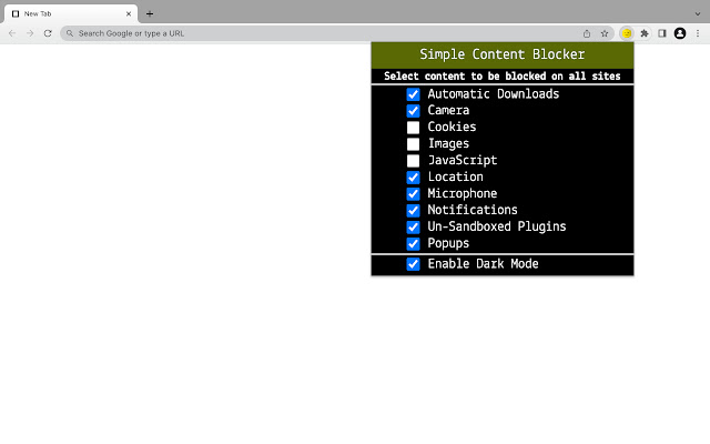 Simple Content Blocker - S.C.B chrome谷歌浏览器插件_扩展第3张截图