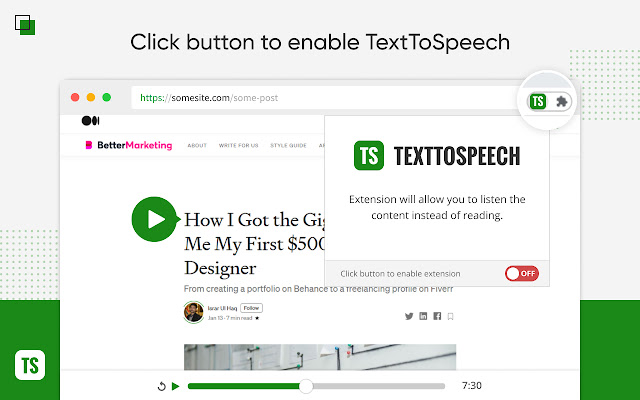 Text to speech extension chrome谷歌浏览器插件_扩展第1张截图