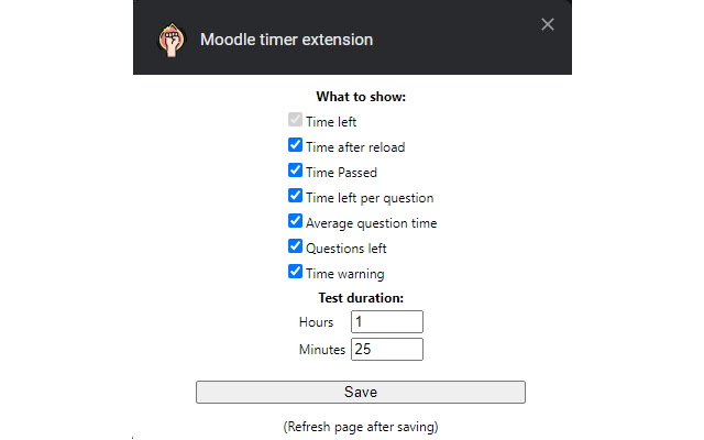 Moodle timer extension chrome谷歌浏览器插件_扩展第2张截图