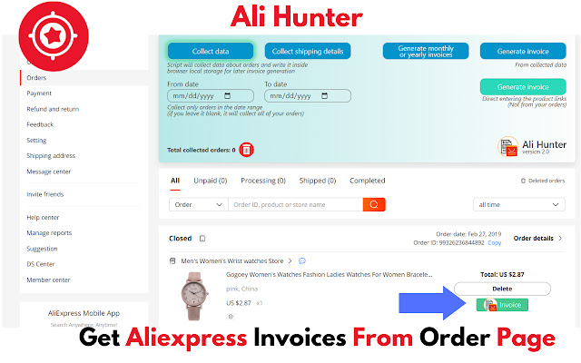 Aliexpress Free invoice - AliInvoice™️ chrome谷歌浏览器插件_扩展第4张截图