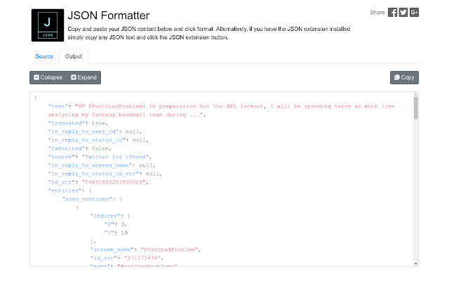 JSON Formatter chrome谷歌浏览器插件_扩展第1张截图