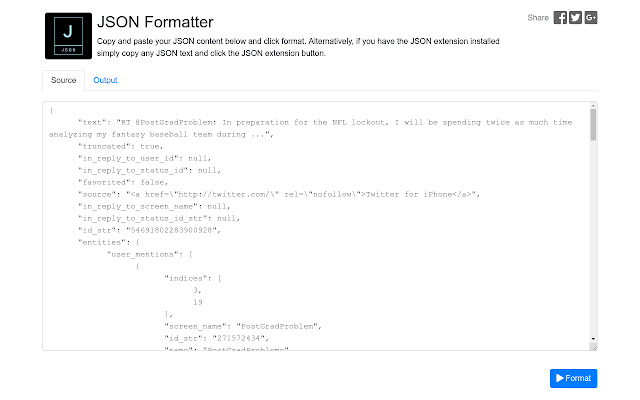 JSON Formatter chrome谷歌浏览器插件_扩展第2张截图