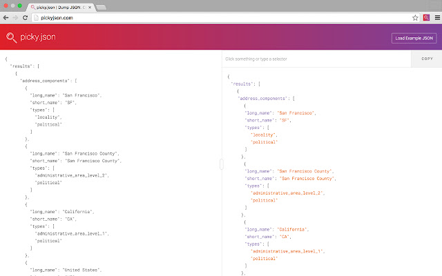 PickyJSON chrome谷歌浏览器插件_扩展第1张截图