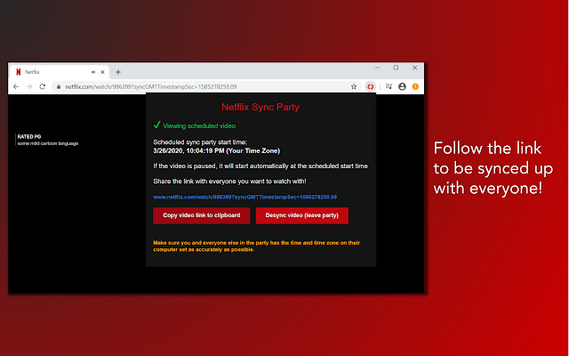 Netflix Sync Party chrome谷歌浏览器插件_扩展第1张截图