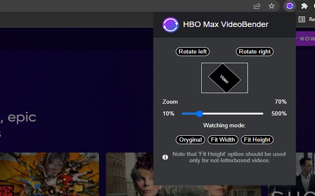 HBOMax Video Bender: rotate and zoom video chrome谷歌浏览器插件_扩展第1张截图