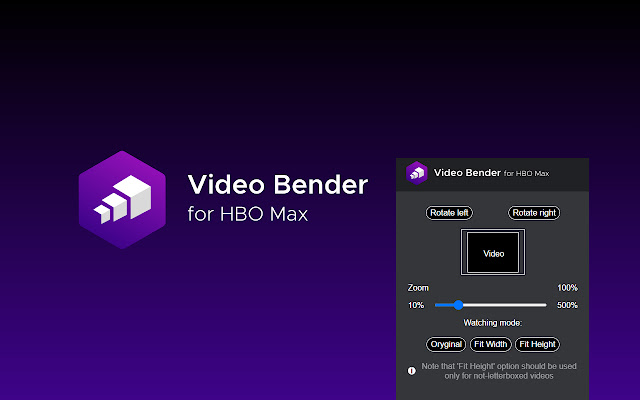 HBOMax Video Bender: rotate and zoom video chrome谷歌浏览器插件_扩展第2张截图