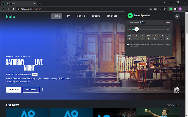 Hulu Speeder: adjust playback speed chrome谷歌浏览器插件_扩展第1张截图