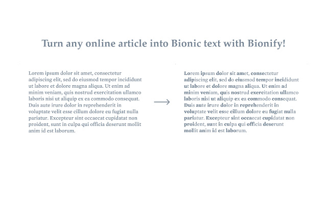 Bionify | Read faster! chrome谷歌浏览器插件_扩展第1张截图