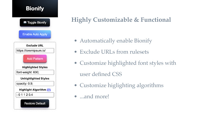 Bionify | Read faster! chrome谷歌浏览器插件_扩展第2张截图