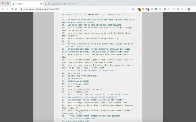 Troll Quirk Remover for Homestuck.com chrome谷歌浏览器插件_扩展第1张截图