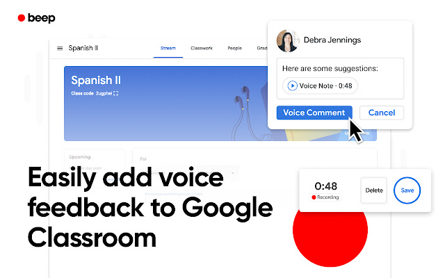 Audio Recordings for Google Classroom - Beep chrome谷歌浏览器插件_扩展第1张截图