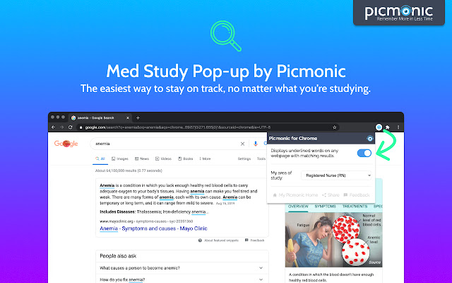 Med Study Pop-up by Picmonic chrome谷歌浏览器插件_扩展第1张截图