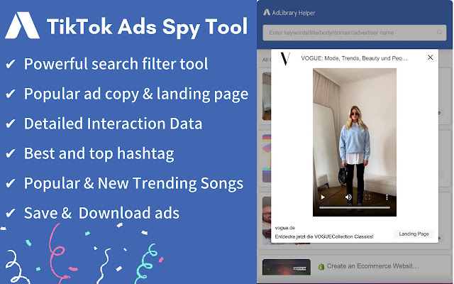 Ad Library - TikTok Ads Spy Tool chrome谷歌浏览器插件_扩展第2张截图