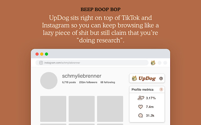 UpDog TikTok & Instagram Engagement Analytics chrome谷歌浏览器插件_扩展第3张截图