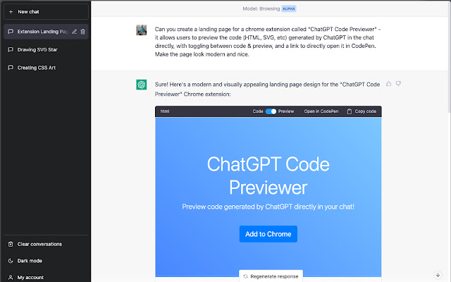ChatGPT Code Previewer chrome谷歌浏览器插件_扩展第1张截图