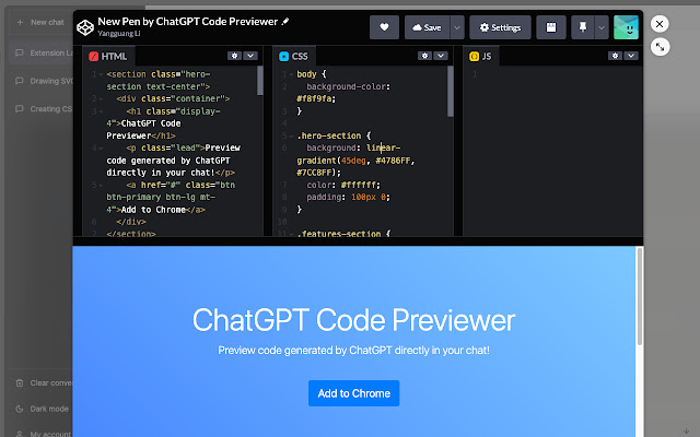 ChatGPT Code Previewer chrome谷歌浏览器插件_扩展第3张截图