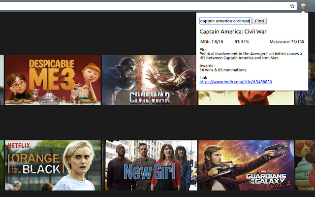 Movie Finder chrome谷歌浏览器插件_扩展第1张截图