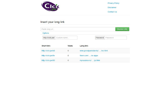 URL Shortner clck.pw chrome谷歌浏览器插件_扩展第1张截图
