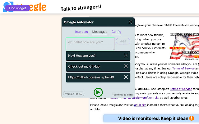 Omegle Automator chrome谷歌浏览器插件_扩展第2张截图