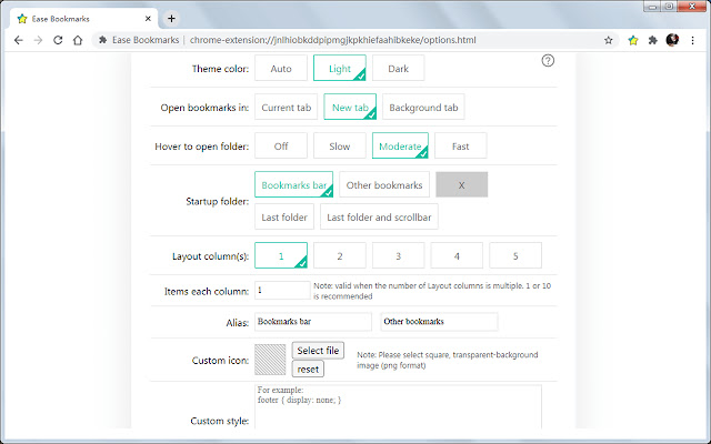 Ease Bookmarks chrome谷歌浏览器插件_扩展第6张截图