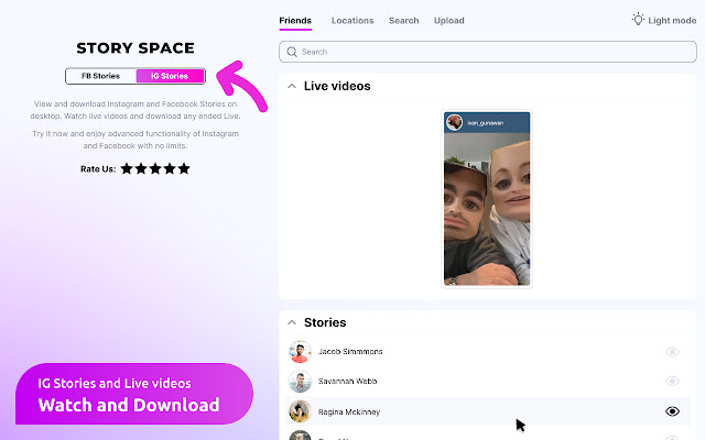 Story Space. Anonymous viewer for IG and FB chrome谷歌浏览器插件_扩展第1张截图