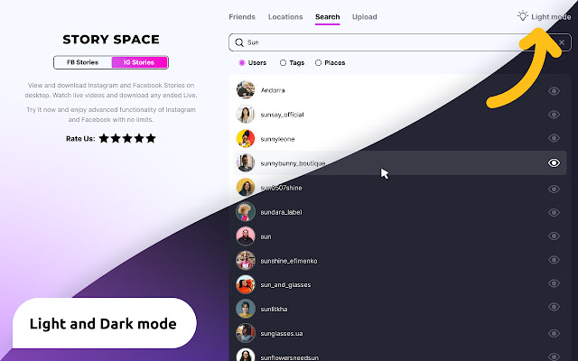 Story Space. Anonymous viewer for IG and FB chrome谷歌浏览器插件_扩展第5张截图