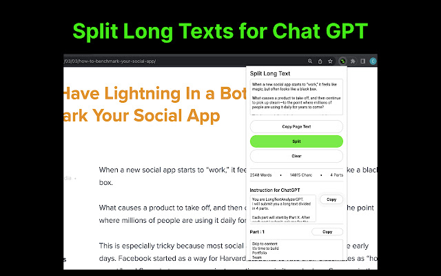 Split Long Text for Chat GPT chrome谷歌浏览器插件_扩展第1张截图