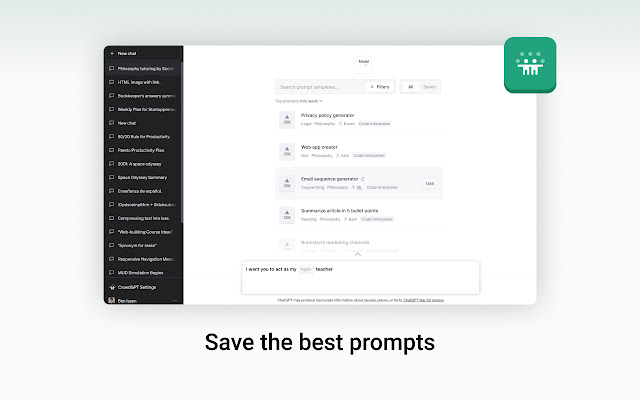 CrowdGPT - ChatGPT prompt sharing chrome谷歌浏览器插件_扩展第2张截图