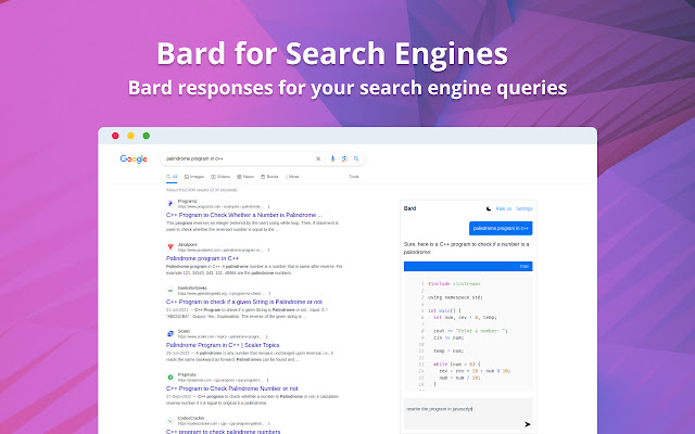 Bard for Search Engines chrome谷歌浏览器插件_扩展第1张截图