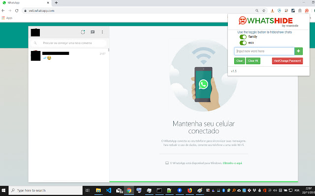 WhatsHide chrome谷歌浏览器插件_扩展第1张截图