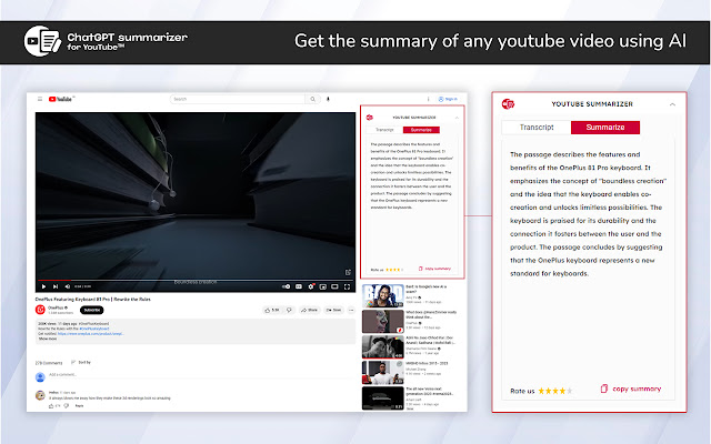 youtube摘要与chatgpt chrome谷歌浏览器插件_扩展第1张截图