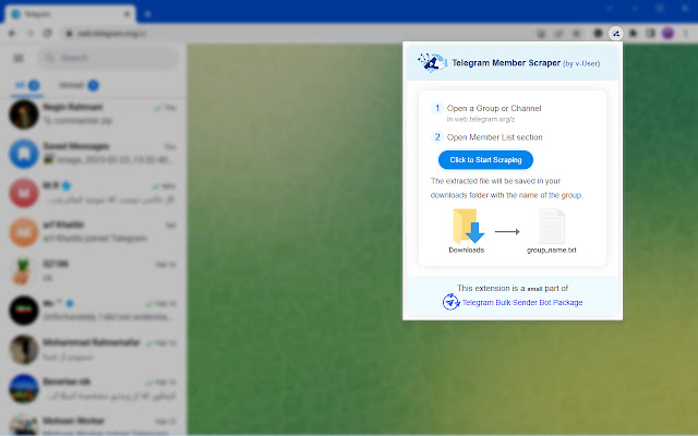 Telegram Member Scraper (by v-User) chrome谷歌浏览器插件_扩展第2张截图