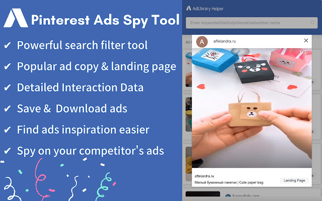 Ad Library - Ads Spy Tool For Pinterest chrome谷歌浏览器插件_扩展第2张截图