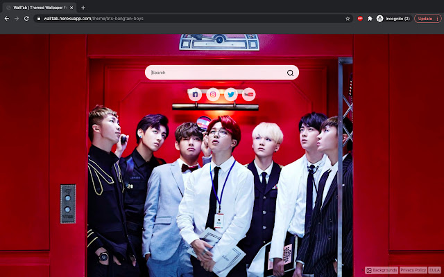 BTS Bangtan Music HD wallpapers New Tab chrome谷歌浏览器插件_扩展第2张截图
