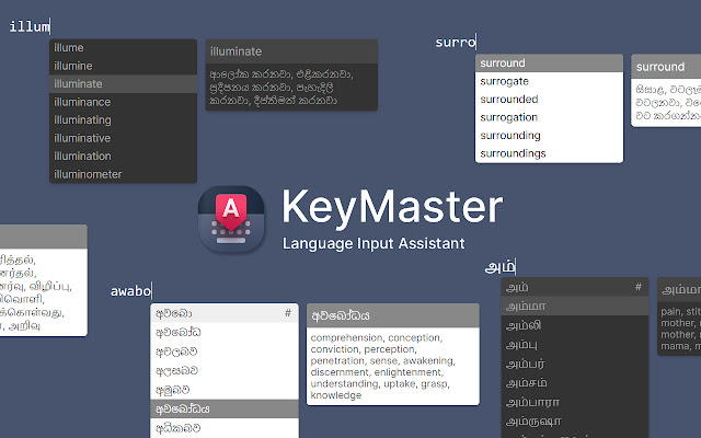 KeyMaster for සිංහල, தமிழ், English chrome谷歌浏览器插件_扩展第2张截图