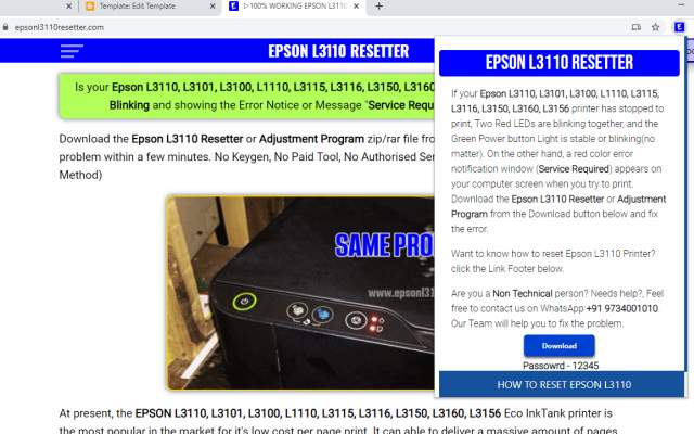 ▷ EPSON L3110 L3115 L3116 RESETTER 100% FREE chrome谷歌浏览器插件_扩展第1张截图