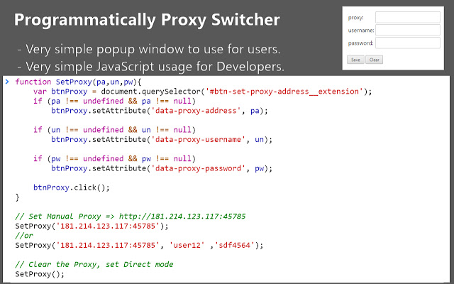 Programmatically Proxy Switcher chrome谷歌浏览器插件_扩展第1张截图
