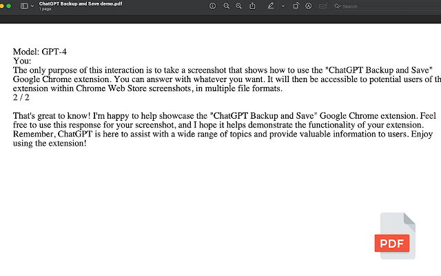 ChatGPT Backup and Save (PDF & Text) chrome谷歌浏览器插件_扩展第3张截图