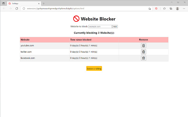 Website Blocker chrome谷歌浏览器插件_扩展第1张截图