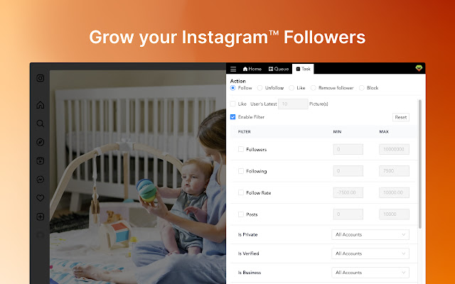 GrowthBot - IG Followers Automation Tool chrome谷歌浏览器插件_扩展第2张截图