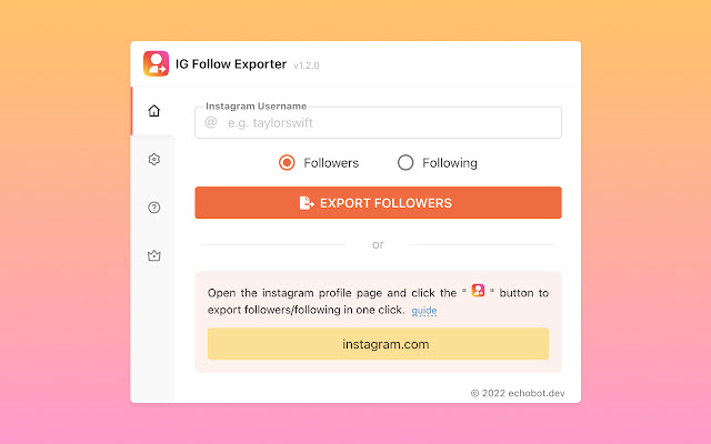 IGFollowExporter - Export Instagram Followers chrome谷歌浏览器插件_扩展第1张截图
