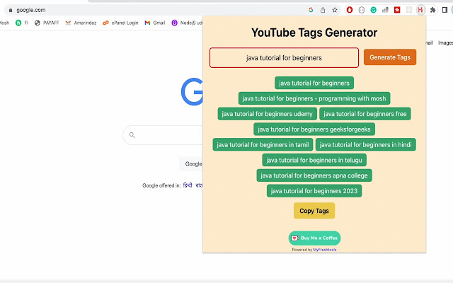 YouTube Tags Generator chrome谷歌浏览器插件_扩展第1张截图