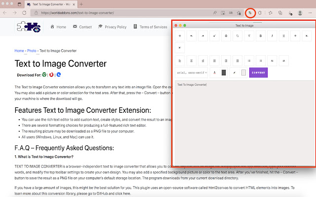 Text to Image Converter chrome谷歌浏览器插件_扩展第1张截图