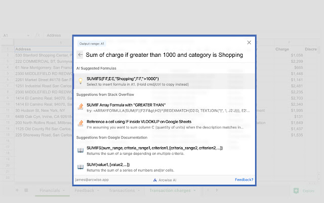 Arcwise AI – GPT Copilot for Sheets chrome谷歌浏览器插件_扩展第4张截图